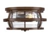 Westinghouse Fixture Ceiling Outdoor Flush-Mount 60W 2-Light Weatherby 14In Brnwd Clear Glass 6112600